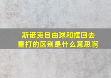 斯诺克自由球和摆回去重打的区别是什么意思啊