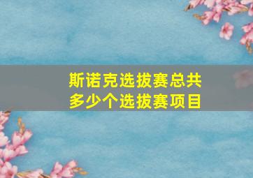 斯诺克选拔赛总共多少个选拔赛项目