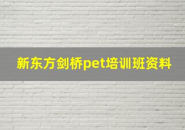 新东方剑桥pet培训班资料