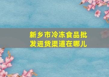 新乡市冷冻食品批发进货渠道在哪儿