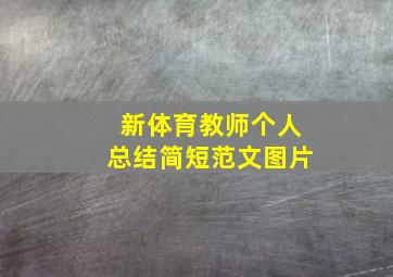 新体育教师个人总结简短范文图片