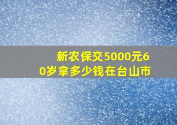 新农保交5000元60岁拿多少钱在台山市