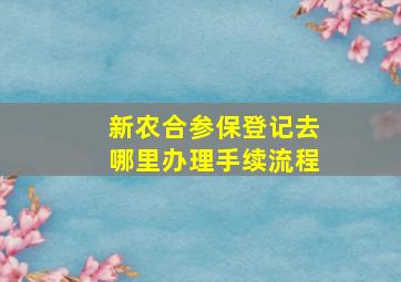 新农合参保登记去哪里办理手续流程