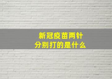 新冠疫苗两针分别打的是什么