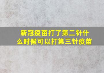 新冠疫苗打了第二针什么时候可以打第三针疫苗