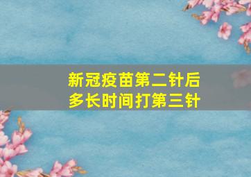 新冠疫苗第二针后多长时间打第三针