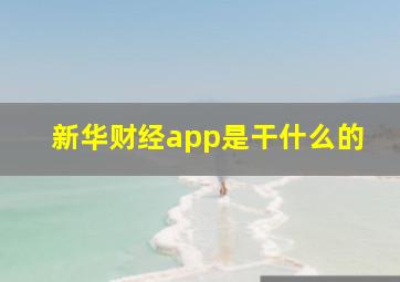 新华财经app是干什么的