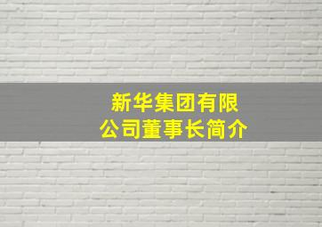 新华集团有限公司董事长简介