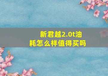 新君越2.0t油耗怎么样值得买吗