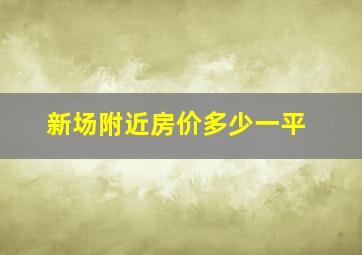 新场附近房价多少一平