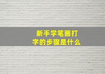 新手学笔画打字的步骤是什么