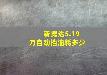 新捷达5.19万自动挡油耗多少