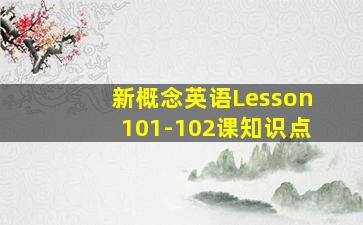 新概念英语Lesson101-102课知识点