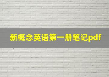 新概念英语第一册笔记pdf