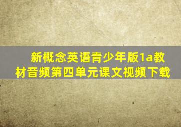 新概念英语青少年版1a教材音频第四单元课文视频下载