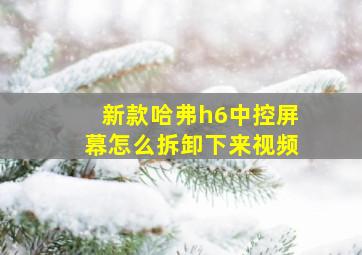 新款哈弗h6中控屏幕怎么拆卸下来视频