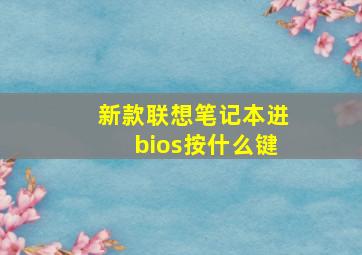 新款联想笔记本进bios按什么键