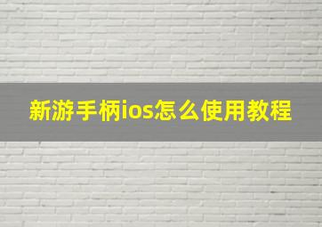 新游手柄ios怎么使用教程