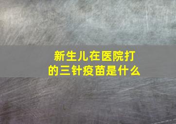 新生儿在医院打的三针疫苗是什么