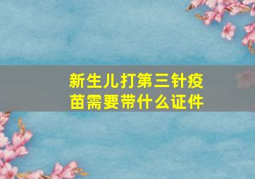 新生儿打第三针疫苗需要带什么证件