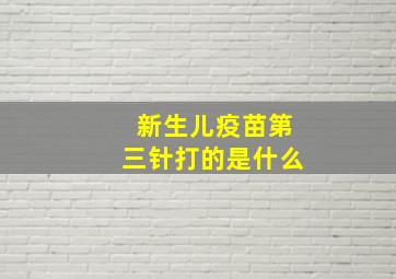 新生儿疫苗第三针打的是什么