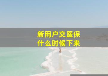 新用户交医保什么时候下来