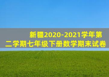 新疆2020-2021学年第二学期七年级下册数学期末试卷