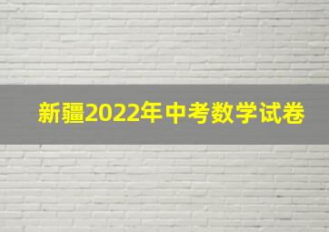 新疆2022年中考数学试卷