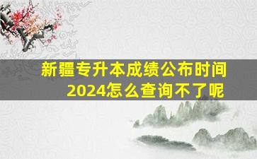 新疆专升本成绩公布时间2024怎么查询不了呢