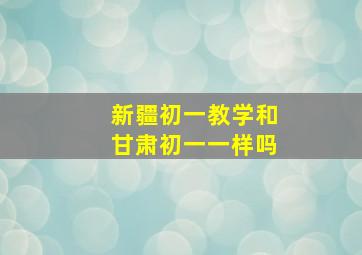 新疆初一教学和甘肃初一一样吗