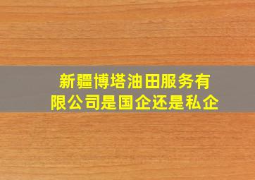 新疆博塔油田服务有限公司是国企还是私企