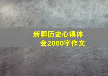 新疆历史心得体会2000字作文