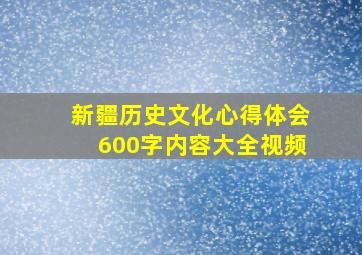 新疆历史文化心得体会600字内容大全视频