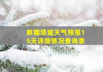 新疆塔城天气预报15天详细情况查询表