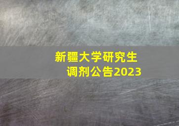 新疆大学研究生调剂公告2023