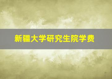 新疆大学研究生院学费