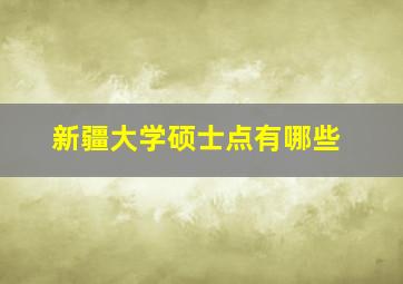 新疆大学硕士点有哪些