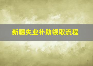 新疆失业补助领取流程