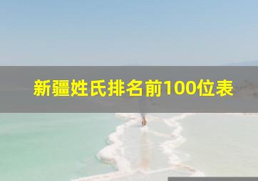 新疆姓氏排名前100位表