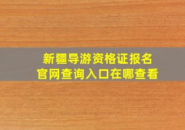 新疆导游资格证报名官网查询入口在哪查看