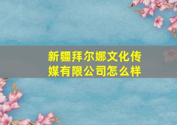 新疆拜尔娜文化传媒有限公司怎么样