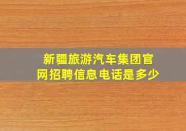 新疆旅游汽车集团官网招聘信息电话是多少