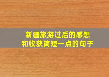 新疆旅游过后的感想和收获简短一点的句子