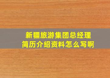 新疆旅游集团总经理简历介绍资料怎么写啊