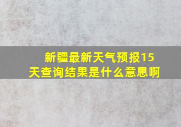 新疆最新天气预报15天查询结果是什么意思啊