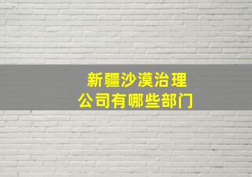 新疆沙漠治理公司有哪些部门