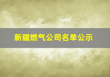 新疆燃气公司名单公示