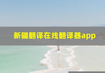 新疆翻译在线翻译器app