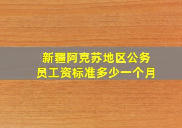 新疆阿克苏地区公务员工资标准多少一个月