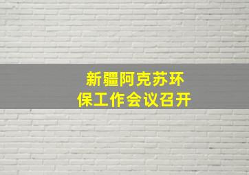 新疆阿克苏环保工作会议召开